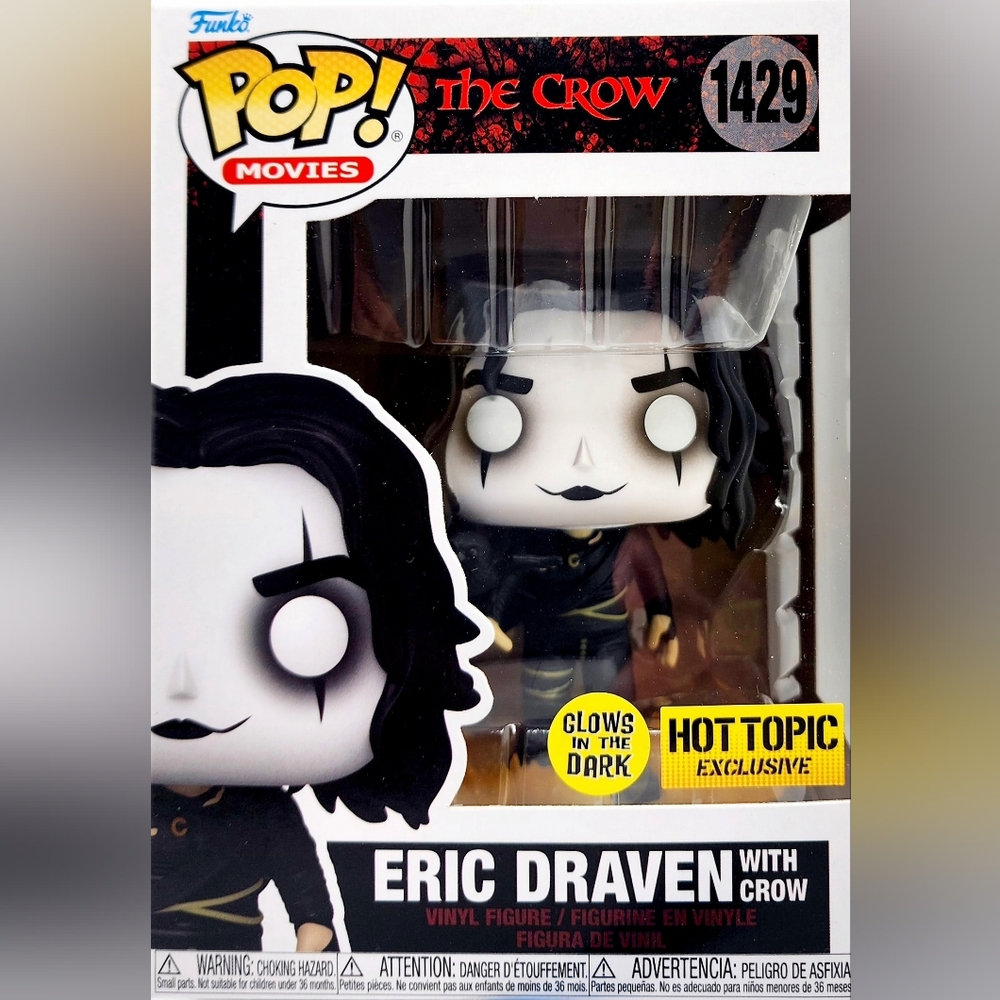 NEW FUNKO THE CROW ERIC DRAVEN w/ Crow POP! 1429 GLOWS IN THE DARK HT Exclusive